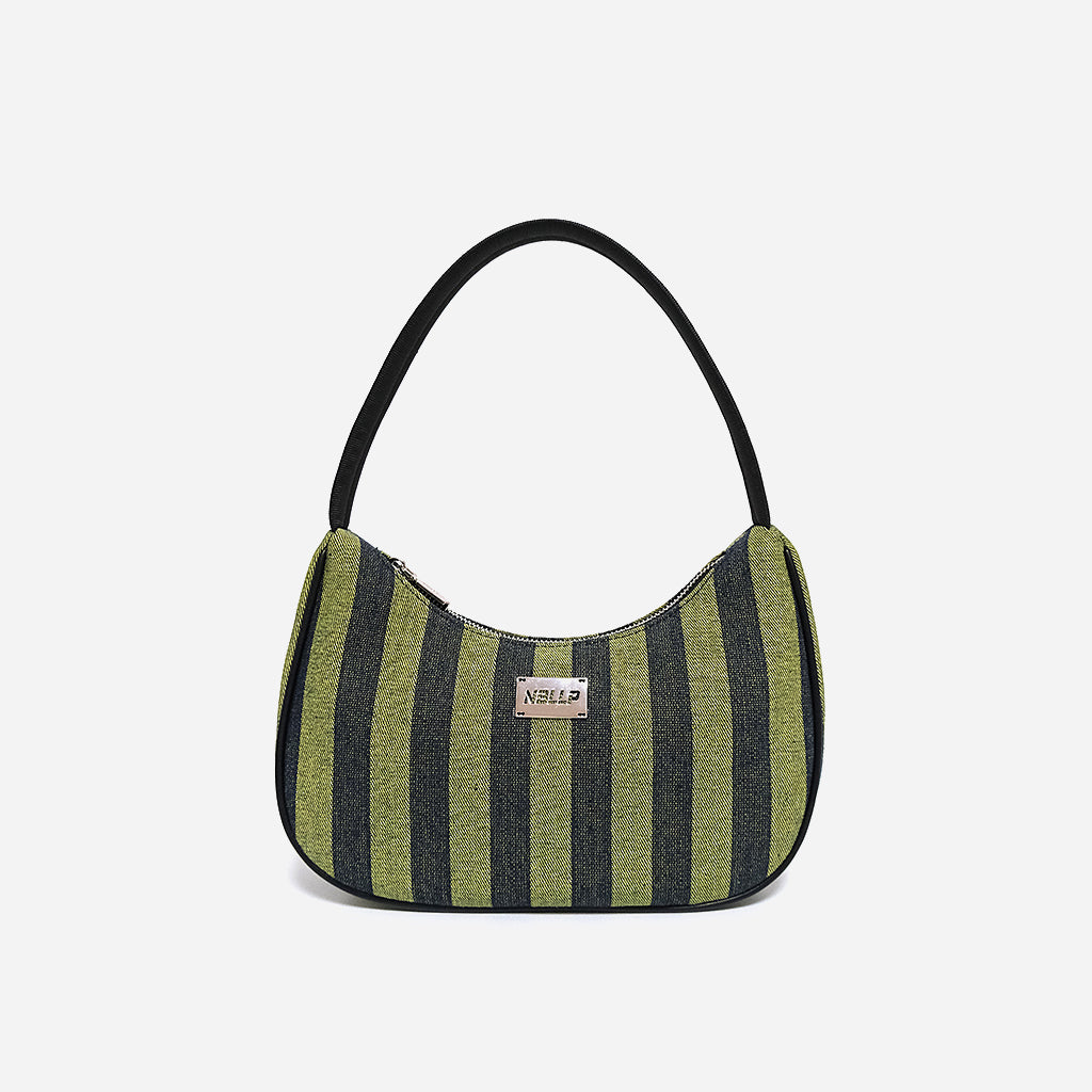 Striped underarm bag