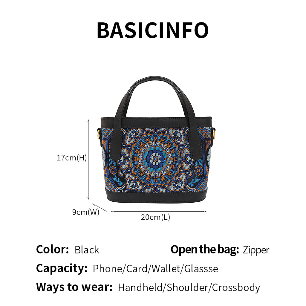 Personalized embroidered handbag