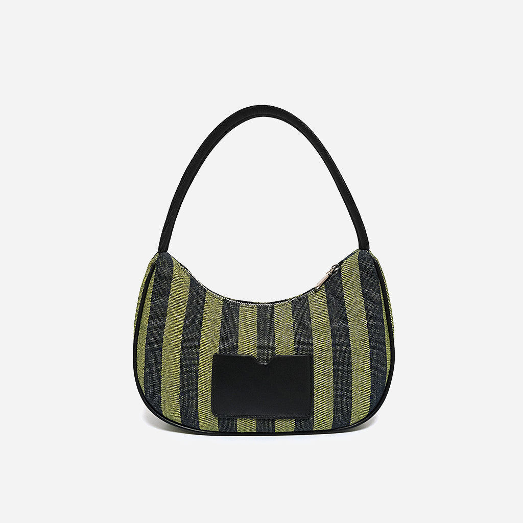 Striped underarm bag