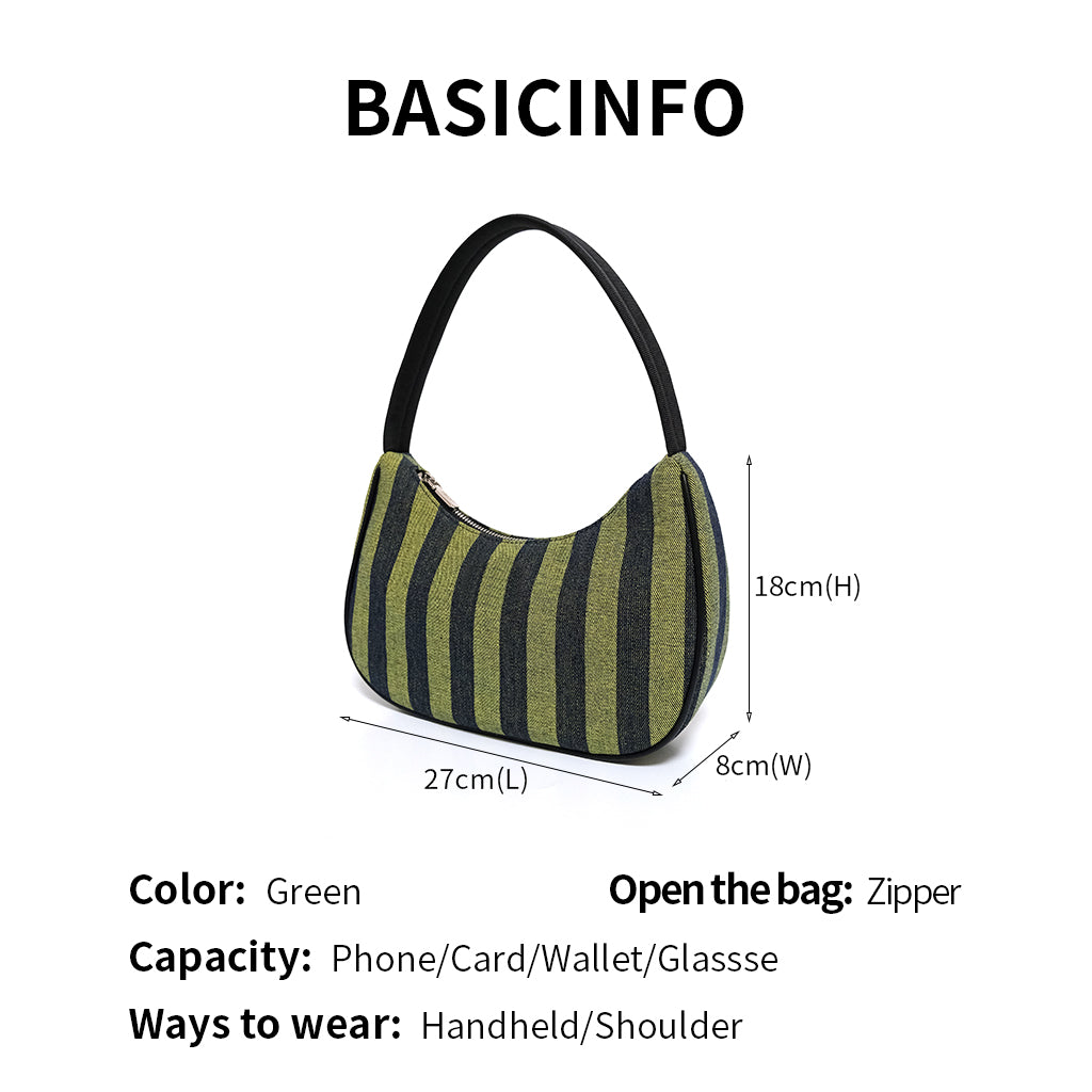 Striped underarm bag