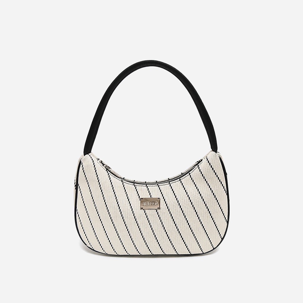 Black and white striped bag