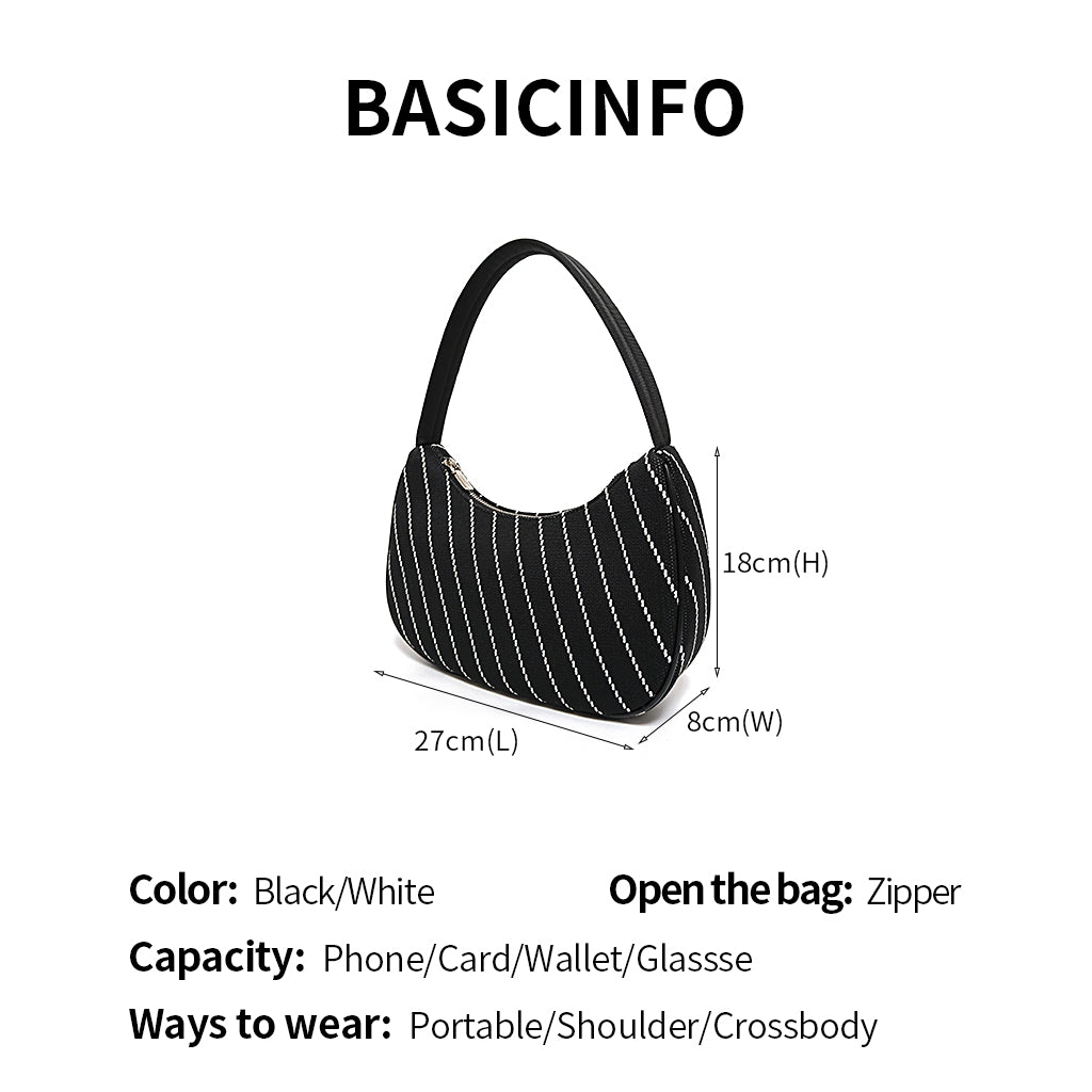 Black and white striped bag