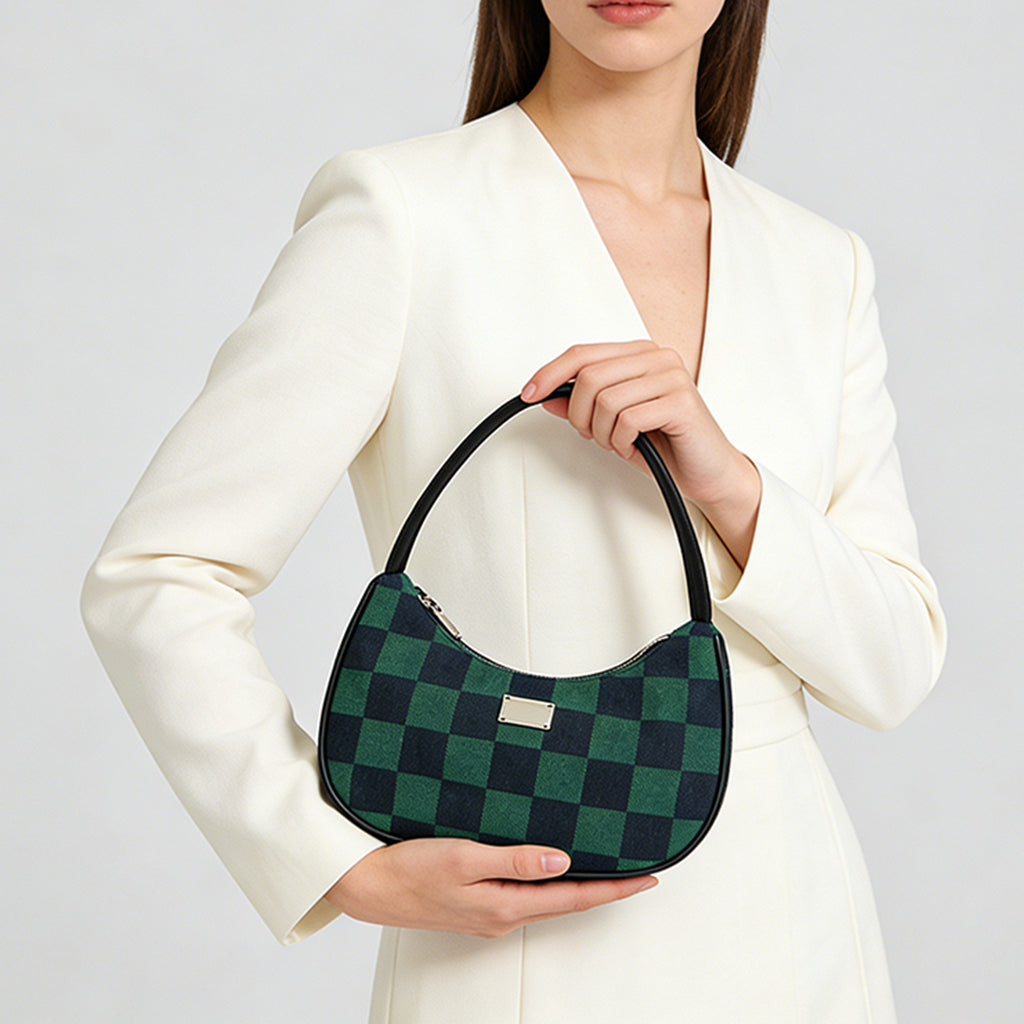 Plaid underarm bag