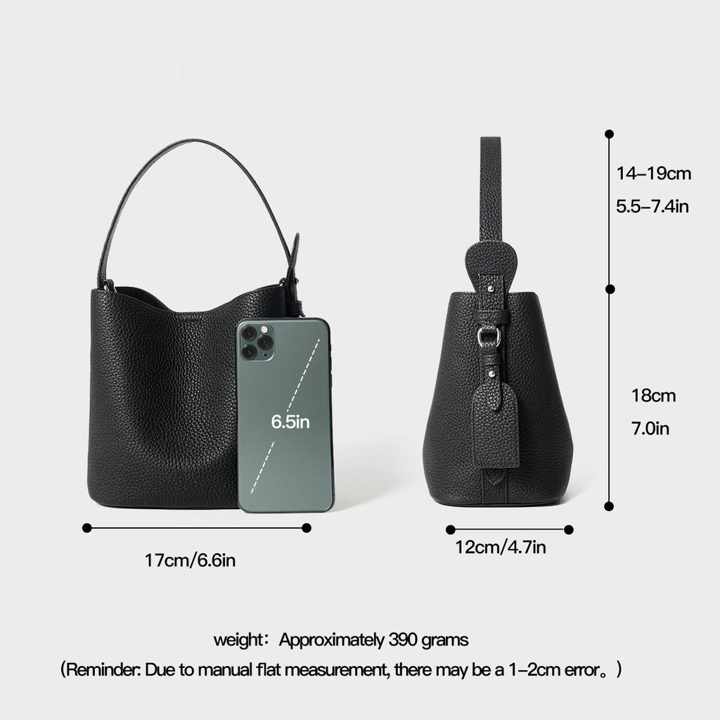 Genuine Leather Bucket Bag
