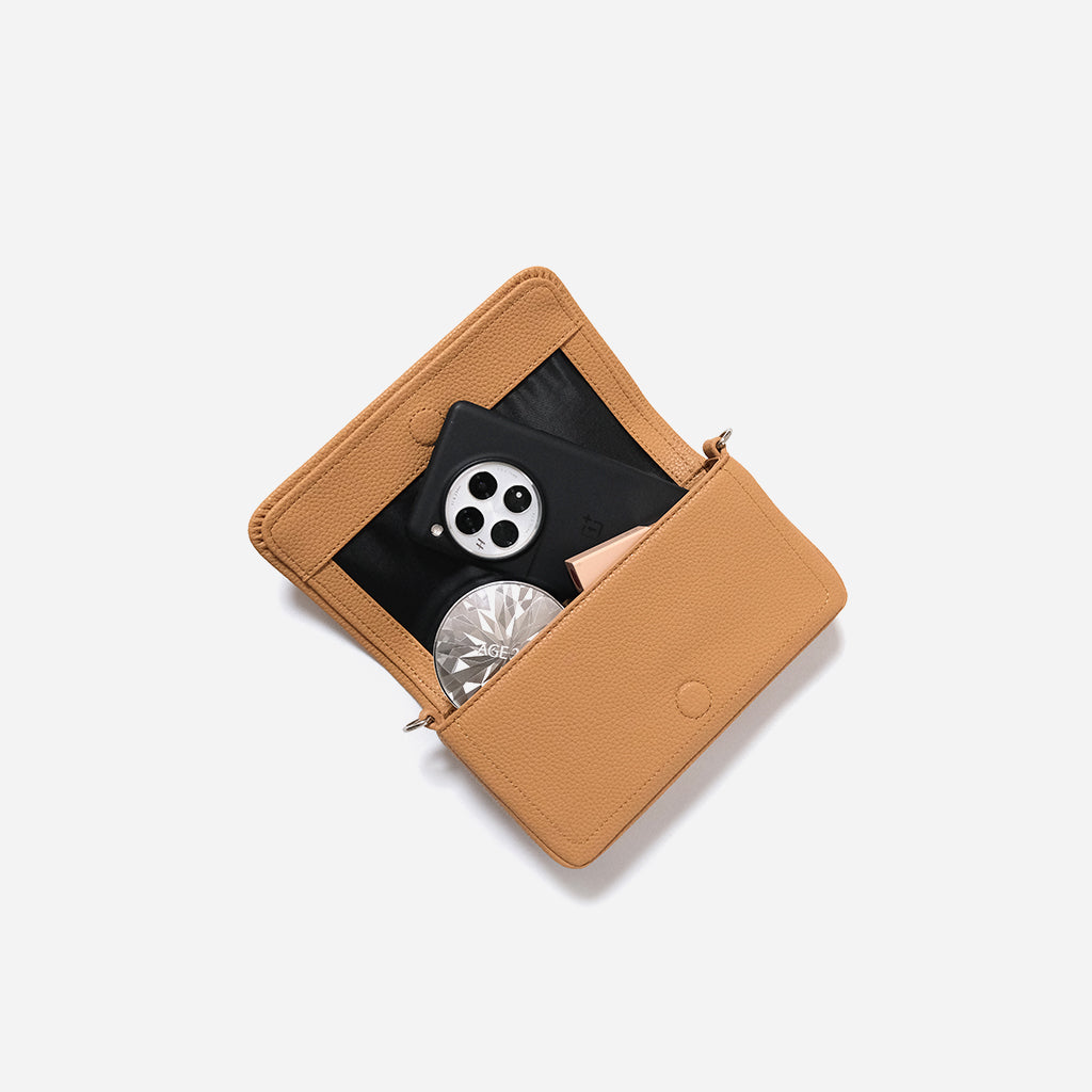 Grain leather shoulder bag