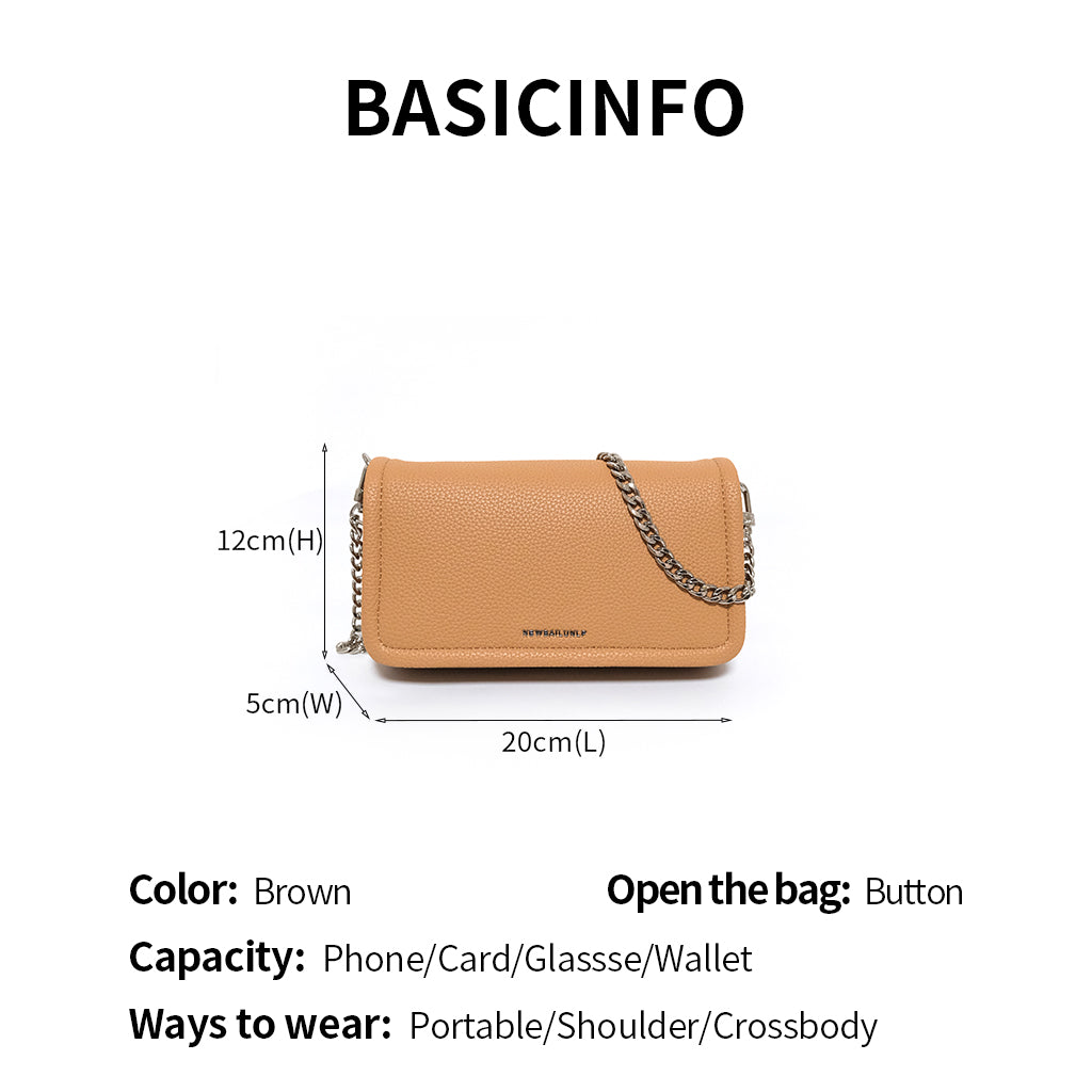 Grain leather shoulder bag